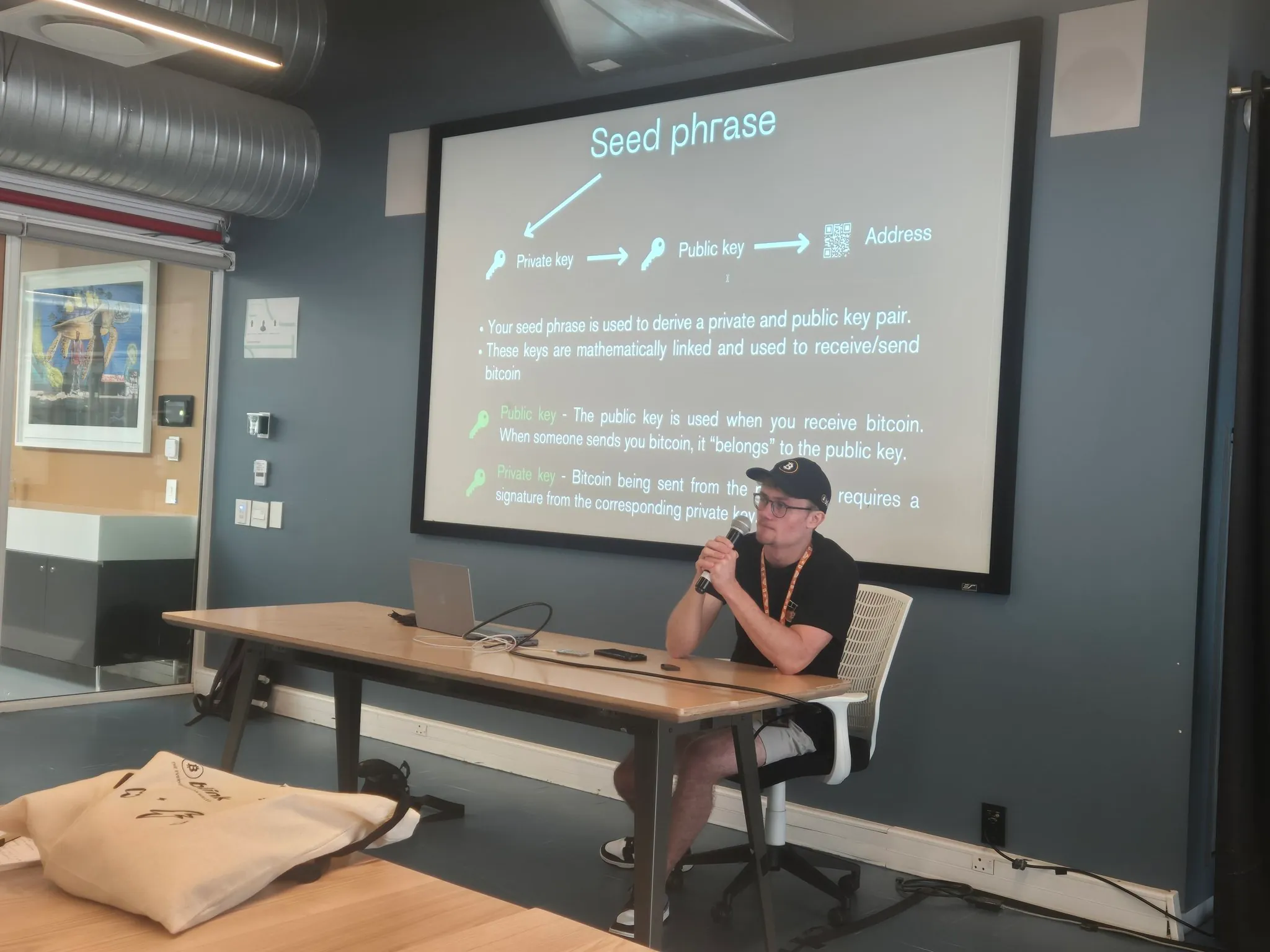 Cole presenting at Adopting Bitcoin conference