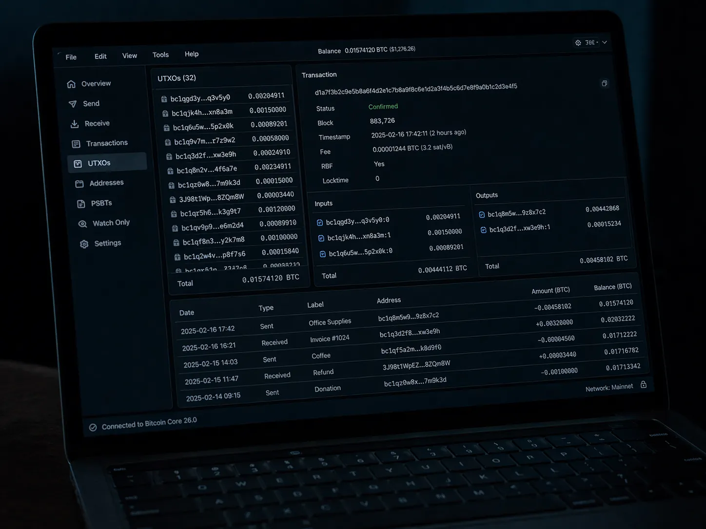 Complex Bitcoin wallet architecture